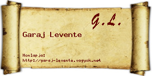 Garaj Levente névjegykártya